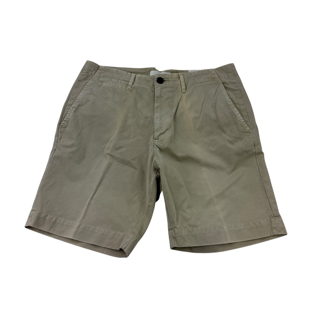Billy Reid Wynn Chino Shorts Khaki Cotton Flat Front Men's Size 32x8
